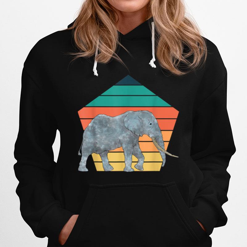 Wildlife Africa Safari Retro Zoo Animal Elephant Hoodie