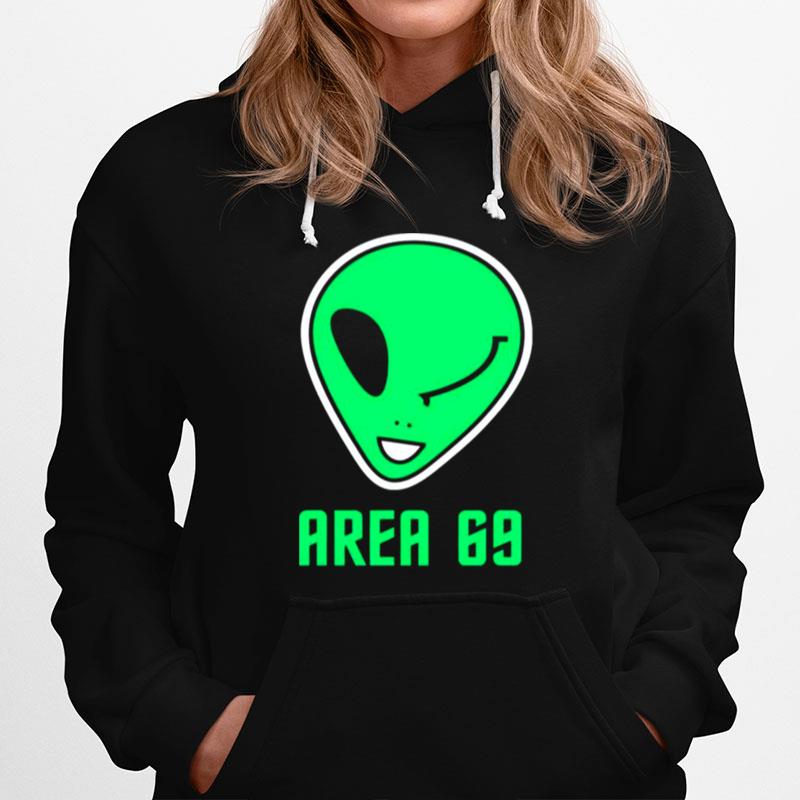 Winking Alien Joke Area 69 Hoodie