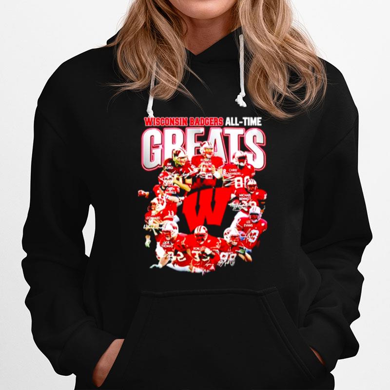 Wisconsin Badgers All Time Greats Signatures Hoodie