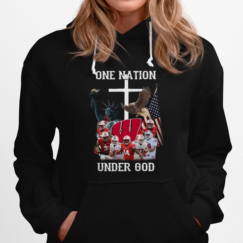 Wisconsin Badgers One Nation Under God Flag Hoodie
