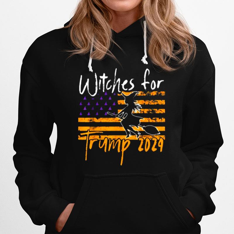 Witches For Trump 2024 Halloween American Flag Hoodie