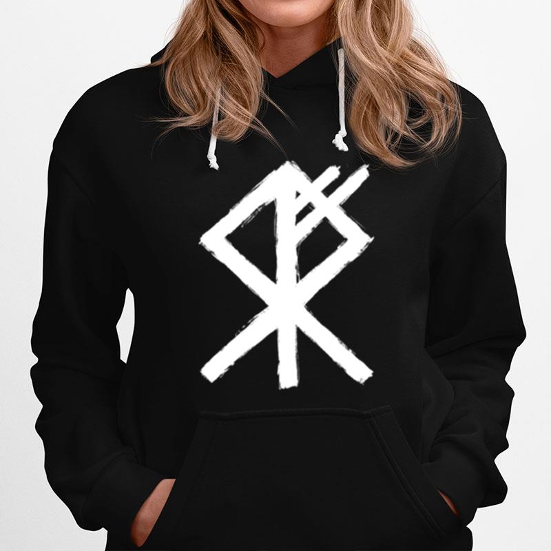 Wolf Rune White Symbol Viking Valhalla Hoodie