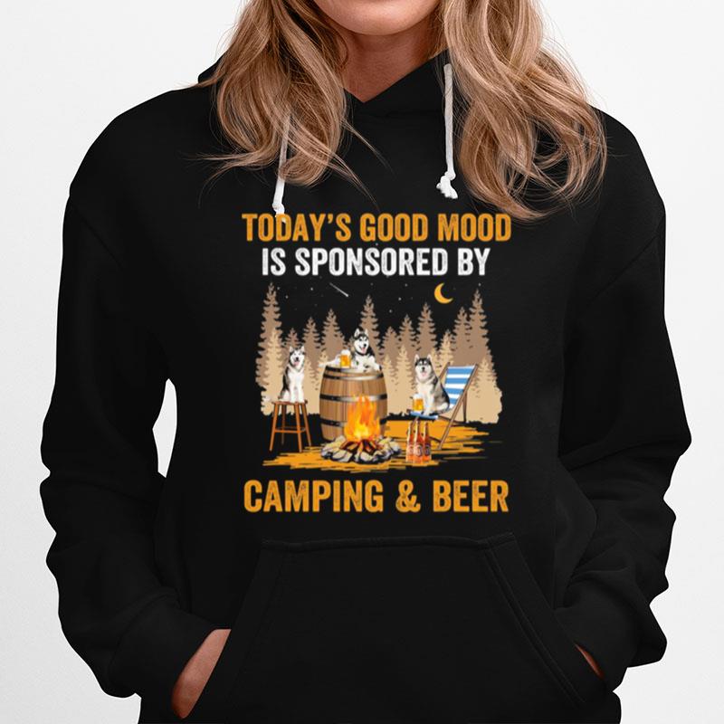 Wolf Todays Good Mood Is Sponsored By Camping And Beer Hoodie
