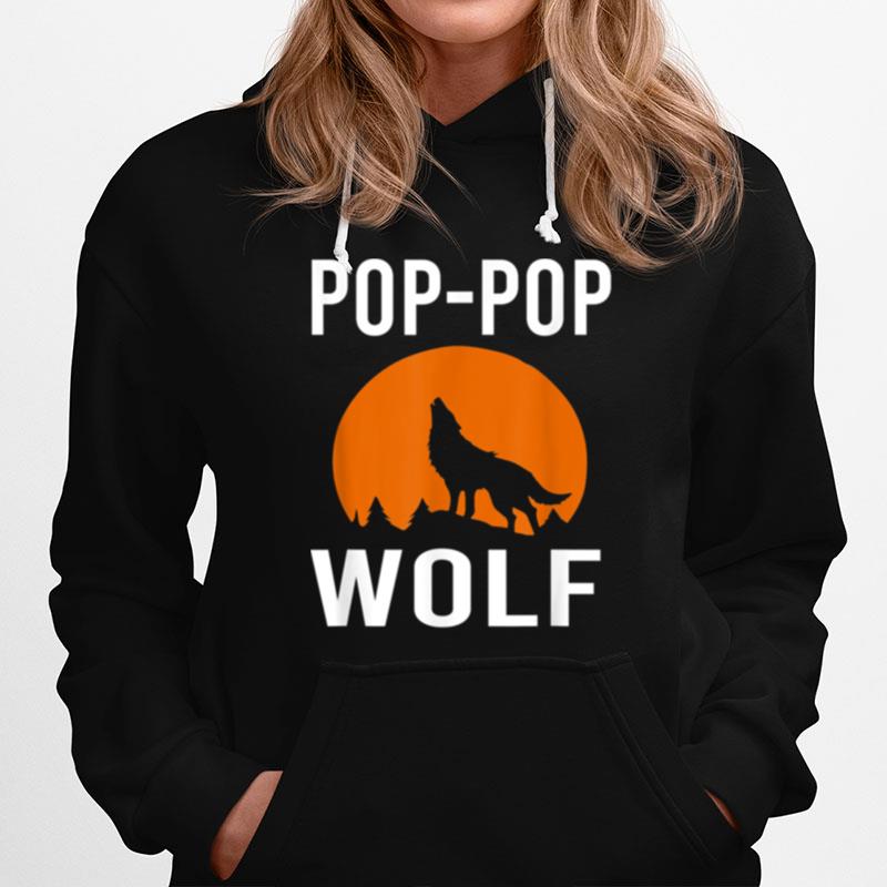Wolves With Moon Family Matching Poppop Wolf Hoodie