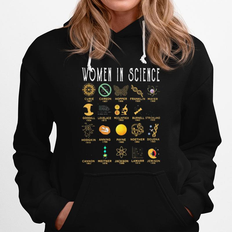 Women In Science Curie 1867 Carson 1907 Happrt 1906 Franklin 1920 Hoodie