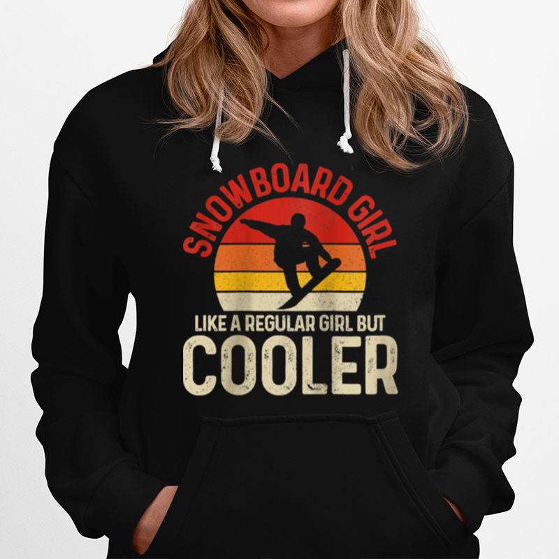 Womens Snowboard Girl Vintage Retro Snowboarding Snowboarder Hoodie