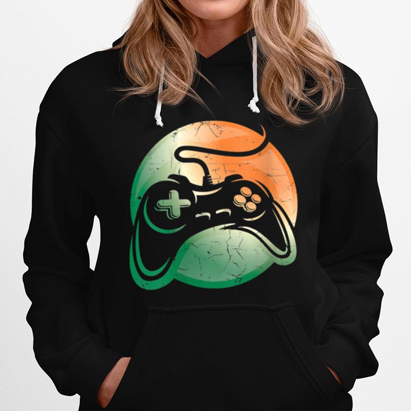 Womens St Patricks Day Gaming Video Gamer Irish Gamer Retro Apparel Hoodie