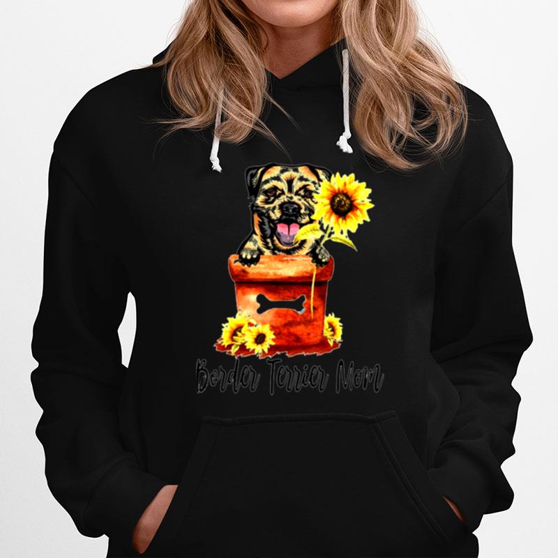 Womens Sunflower Border Terrier Mom Dog Lover Gifts Hoodie