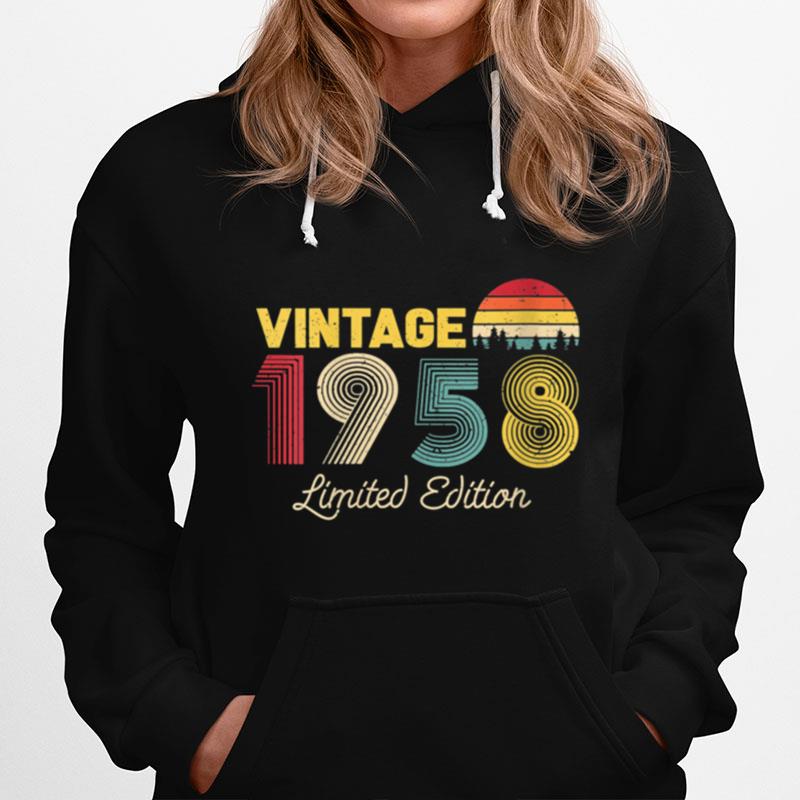 Womens Vintage Limited Edition 1958 63Rd Birthday Vintage Hoodie