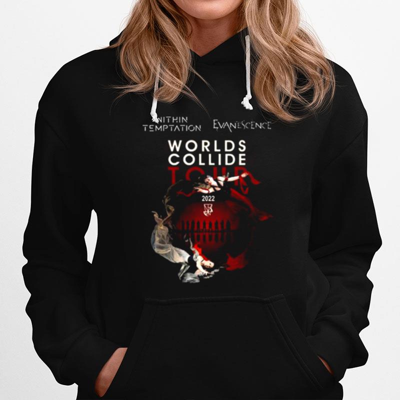 Worlds Collide Within Temptation Evanescence 2022 Hoodie