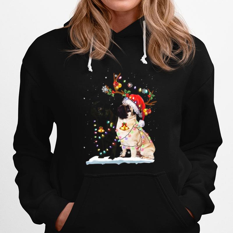 Xmas Pug Santa Merry Christmas Light Hoodie