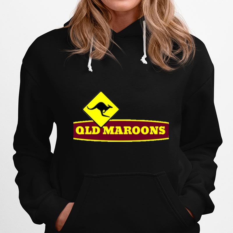 Yellow Logo Rugby Queensland Maroons Hoodie