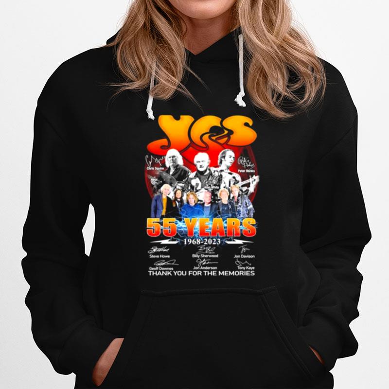 Yes Band 55 Years 1968 2023 Signatures Thank You For The Memories Hoodie