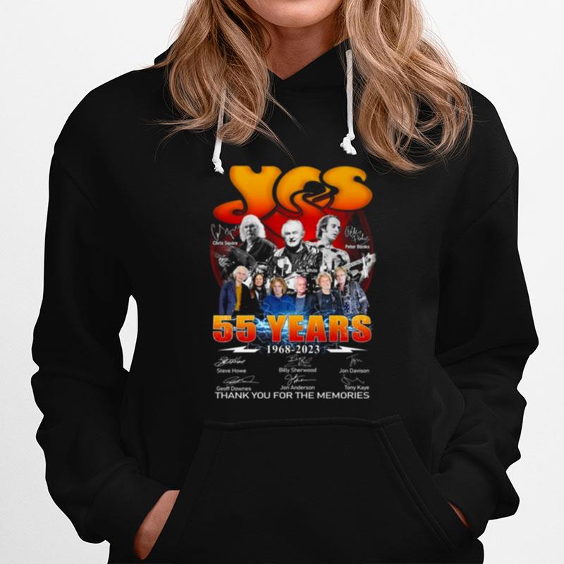 Yes Band 55 Years 1968 2023 Thank You For The Memories Signatures Hoodie