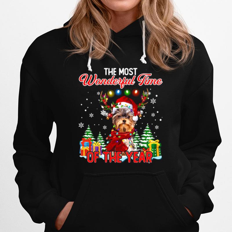 Yorkshire Terrier The Most Wonderful Time Of The Year Christmas Hoodie