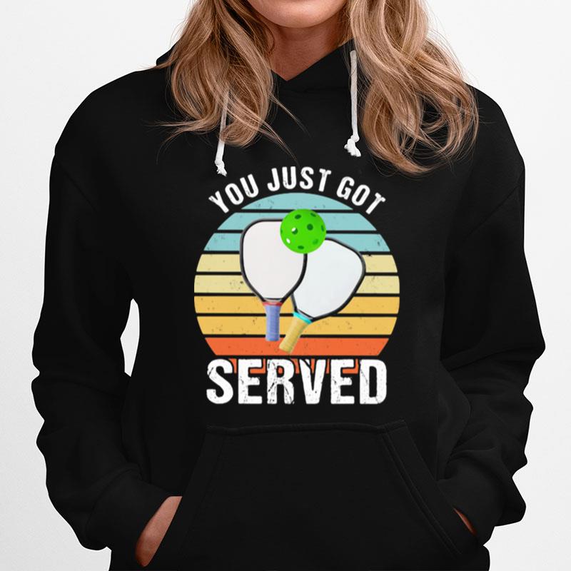 You Just Got Served Pickleball Vintage Sunset Hoodie